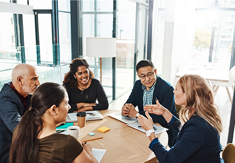 People collaborating around a table